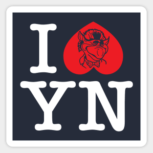 I Heart Yew Nork-White Text Magnet